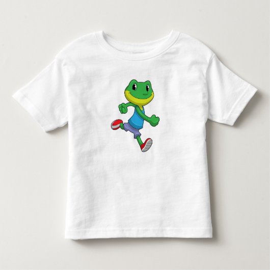 Frog als Runner beim Laufen Kleinkind T-shirt (Vorderseite)