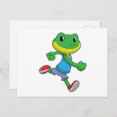 Frog als Runner beim Laufen Postkarte (Vorne/Hinten)