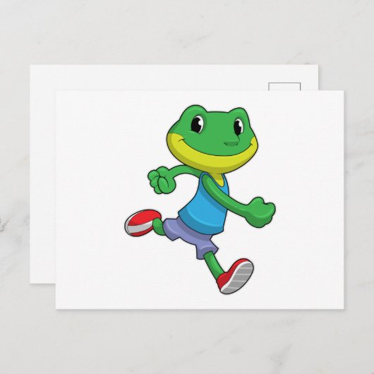Frog als Runner beim Laufen Postkarte (Vorne/Hinten)