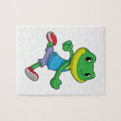 Frog als Runner beim Laufen Puzzle (Horizontal)