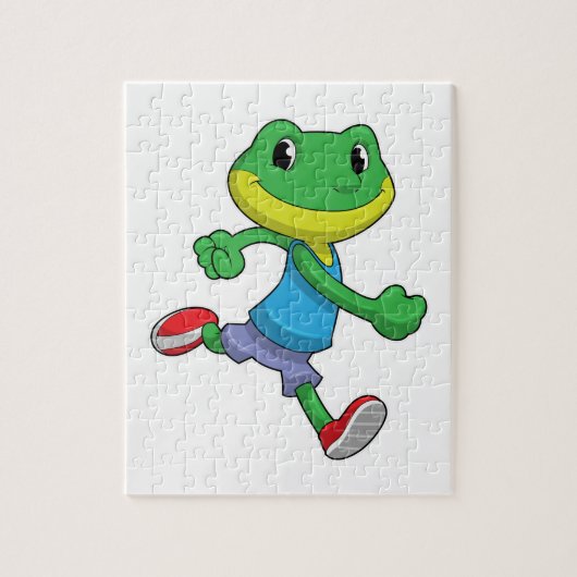 Frog als Runner beim Laufen Puzzle (Vertikal)
