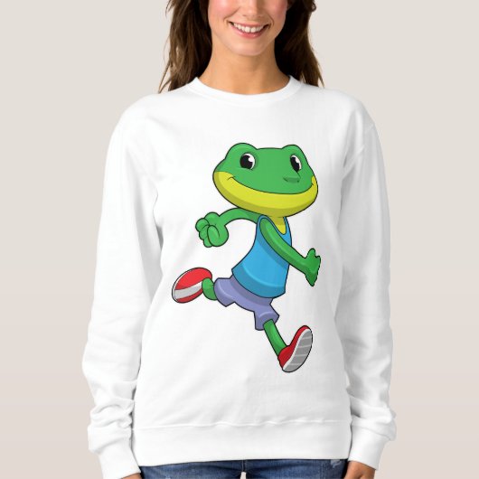 Frog als Runner beim Laufen Sweatshirt (Vorderseite)