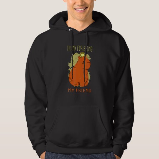 Frog And Capybara Animals Friends Thank For Being  Hoodie (Vorderseite)