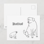 Frog and Dog, Hello, Coloring Postcards 2 Postkarte (Vorne/Hinten)