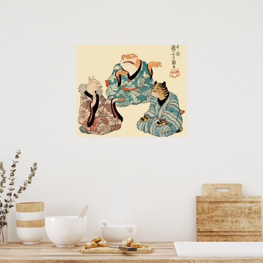 Frog and Tiger Playing a Comical Ken Game Poster (Küche)