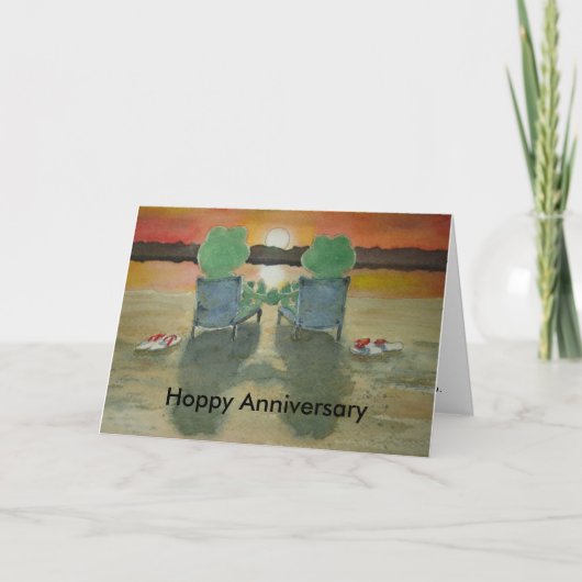 Frog Anniversary Card Hoppy Happy Anniversary Karte (Vorderseite)