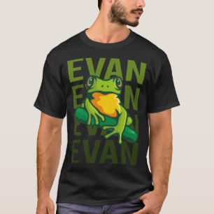Frog Art - Evan Name T-Shirt