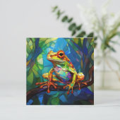 Frog Art Grußkarte Karte (Stehend Vorderseite)