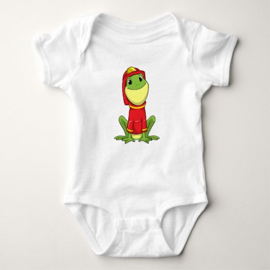 Frog as Firefighter with Helmet Baby Strampler (Vorderseite)