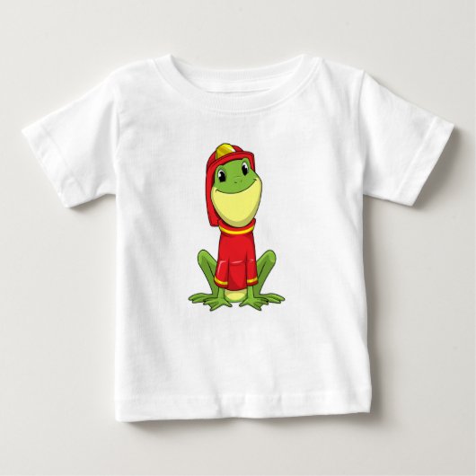 Frog as Firefighter with Helmet Baby T-shirt (Vorderseite)