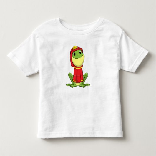Frog as Firefighter with Helmet Kleinkind T-shirt (Vorderseite)