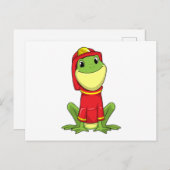 Frog as Firefighter with Helmet Postkarte (Vorne/Hinten)