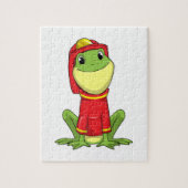 Frog as Firefighter with Helmet Puzzle (Vertikal)