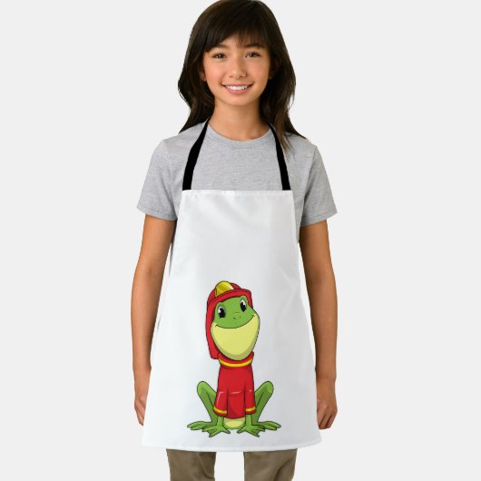 Frog as Firefighter with Helmet Schürze (Insitu)