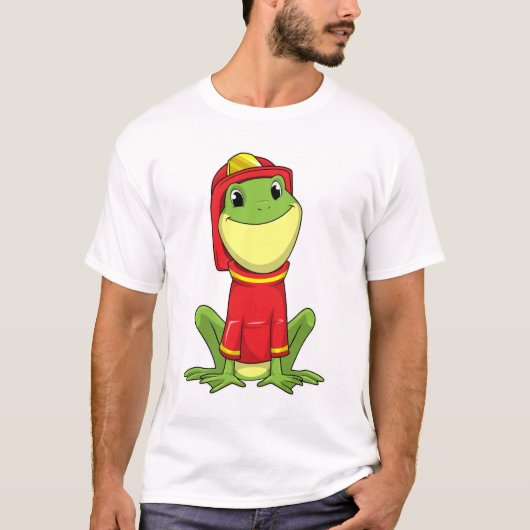 Frog as Firefighter with Helmet T-Shirt (Vorderseite)