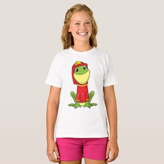 Frog as Firefighter with Helmet T-Shirt (Vorne ganz)