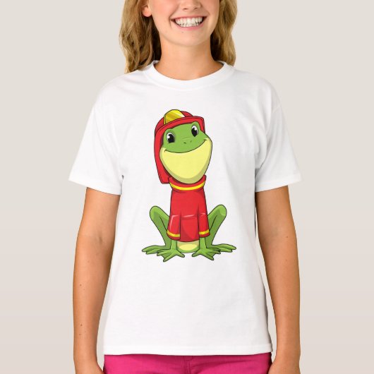 Frog as Firefighter with Helmet T-Shirt (Vorderseite)