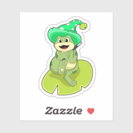 Frog as Wizard with Magic wand Aufkleber