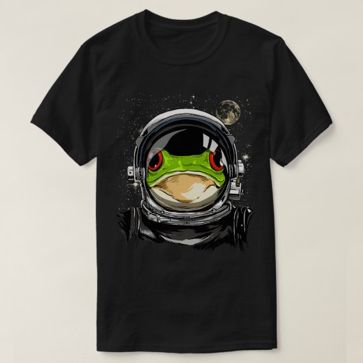 Frog Astronaut Space Exploration Astronomie Lover T-Shirt (Design vorne)