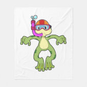 Frog at Diving with Snorkel Fleecedecke (Vorderseite)