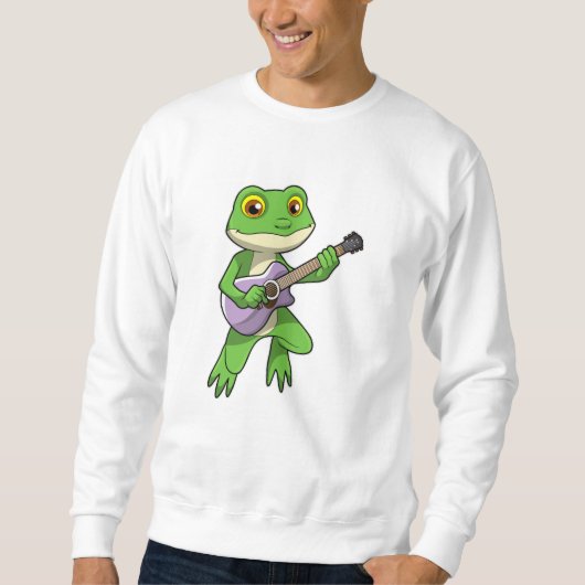 Frog at Music with Guitar Sweatshirt (Vorderseite)