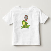 Frog at Tennis with Tennis racket Kleinkind T-shirt (Vorderseite)
