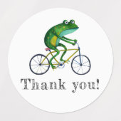 Frog auf dem Fahrrad Etiketten (Design 2)
