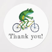 Frog auf dem Fahrrad Etiketten (Design 1)