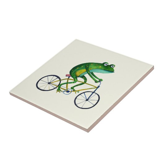 Frog auf dem Fahrrad Fliese (Seite)