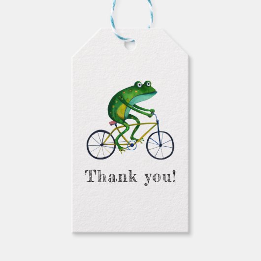 Frog auf dem Fahrrad Geschenkanhänger (Vorderseite)