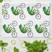 Frog auf dem Fahrrad Geschirrtuch (Gefaltet)