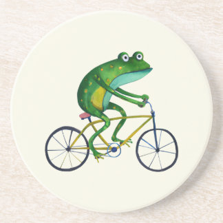 Frog auf dem Fahrrad Getränkeuntersetzer