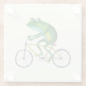 Frog auf dem Fahrrad Glasuntersetzer (Rückseite)