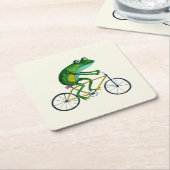 Frog auf dem Fahrrad Rechteckiger Pappuntersetzer (angewinkelt)