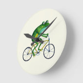 Frog auf dem Fahrrad Runde Wanduhr (Winkel)