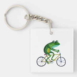Frog auf dem Fahrrad Schlüsselanhänger