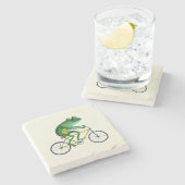 Frog auf dem Fahrrad Steinuntersetzer (Seitenansicht)