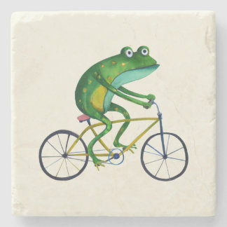 Frog auf dem Fahrrad Steinuntersetzer
