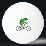 Frog auf dem Fahrrad Tischtennisball<br><div class="desc">niedliche Malerei eines Frosches,  der Fahrrad fährt.</div>