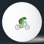 Frog auf dem Fahrrad Tischtennisball<br><div class="desc">niedliche Malerei eines Frosches,  der Fahrrad fährt.</div>