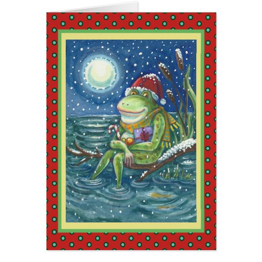 FROG AUF DER WEIHNACHTKINDER-GREETING-KARTENRÖHRE (Vorne)