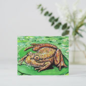 Frog auf einem Lily Pad Gemälde Postkarte (Stehend Vorderseite)
