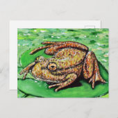 Frog auf einem Lily Pad Gemälde Postkarte (Vorne/Hinten)