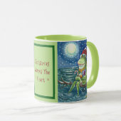 FROG AUF EINEM LOG, CHARMY CHRISTMAS BULLFROG TASS TASSE (VorderseiteRechts)