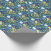 FROG AUF EINEM LOG CHRISTMAS FERIENBUCH GESCHENKPAPIER (Ecke)