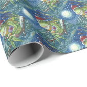 FROG AUF EINEM LOG CHRISTMAS FERIENBUCH GESCHENKPAPIER (Rolleneckpunkt)