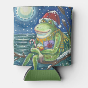 FROG AUF EINEM LOG, CHRISTMAS PARTY SANTA KANN COO DOSENKÜHLER