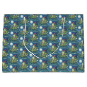 FROG AUF LOG SANTA, CHRISTMAS GROSSE GIFT BAG GROßE GESCHENKTÜTE (Vorderseite)