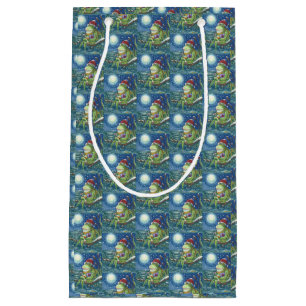 FROG AUF LOG SANTA HOLIDAY CHRISTMAS KLEINE GIFT B GESCHENKTÜTE