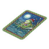 FROG AUF LOG WARMT DAS HERZ, FUNNY, NIEDLICHE WEIH MAGNET (Linke Seite)